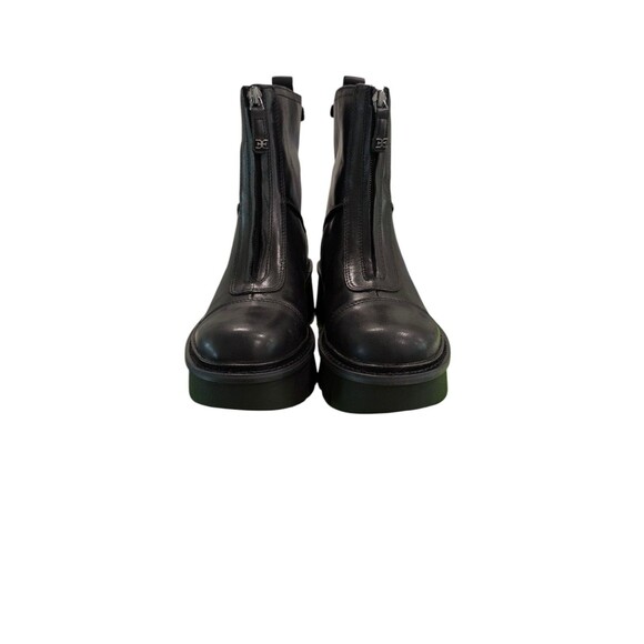 Sam Edelman Cooper Lug Sole Black Leather Boots Womens 6M Front Zip New $180 - Picture 2 of 6